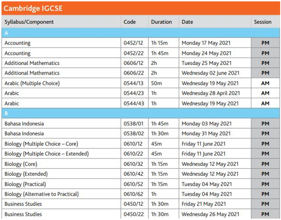 2021年igcse考试时间是什么时候？