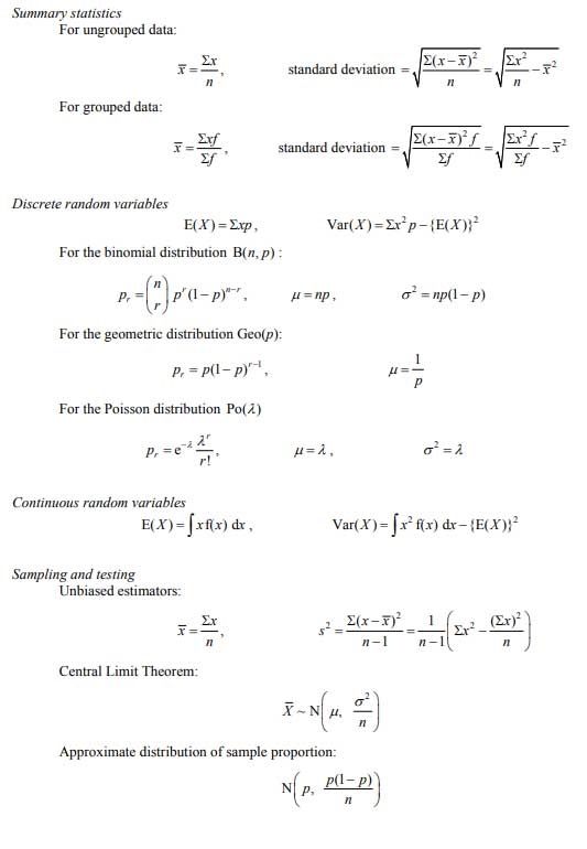 alevel数学重点公式总结