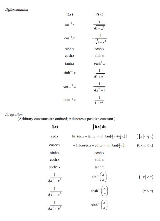 alevel数学重点公式总结