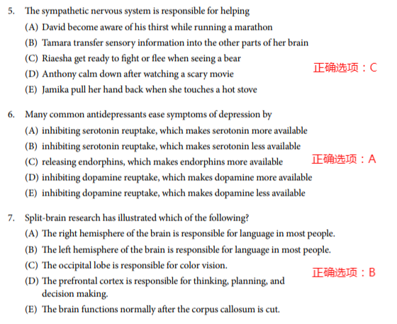 AP心理学考试真题解析