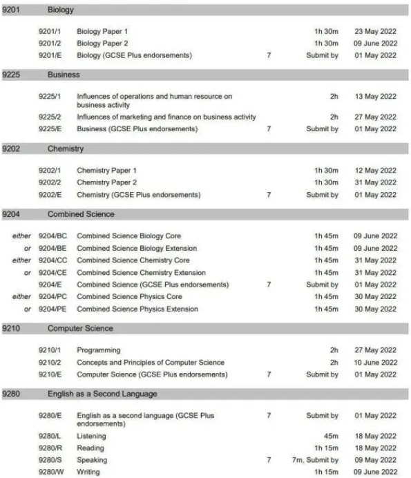 2022夏季三大考试局IGCSE/A-Level考试时间安排！