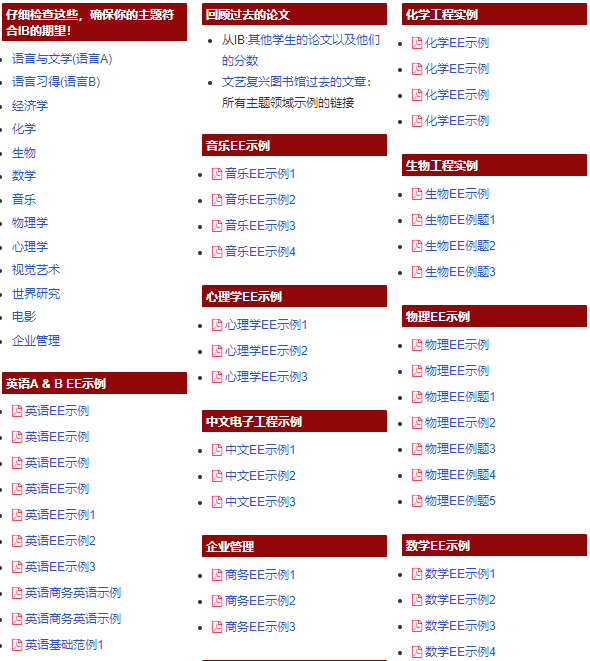 IB课程EE范文哪里有（IB课程EE各科范文分享）
