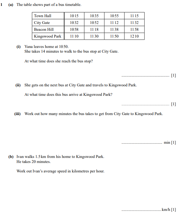 IGCSE数学真题试卷及答案