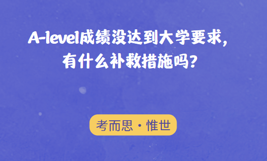 A-level成绩没达到大学要求，有什么补救措施吗？