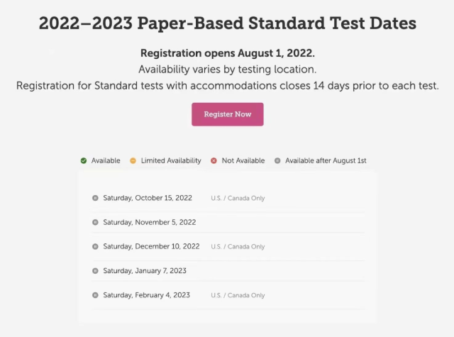 2022-2023年SSAT考试时间公布,国际生仅有2次考试机会!