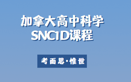 加拿大高中SNC1D课程学什么？