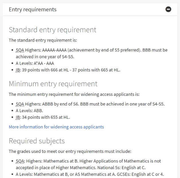 爱丁堡大学2023年Alevel各专业成绩要求！