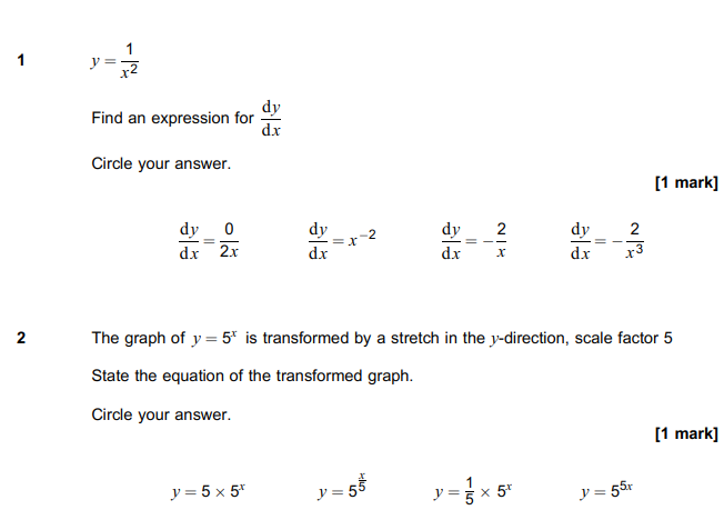 AQA数学考试真题·1