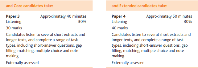 igcse英语第二语言听力考试解析 core和extended的内容合集在这里