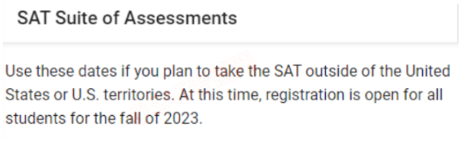 考位已开放！请抓紧报名2023年下半年SAT考试！