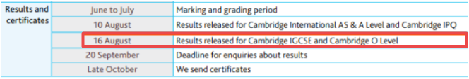 IGCSE考试成绩放榜时间