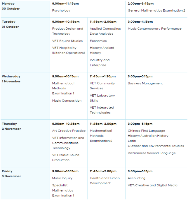 2023年VCE考试时间表出炉！注意事项及具体安排要了解！