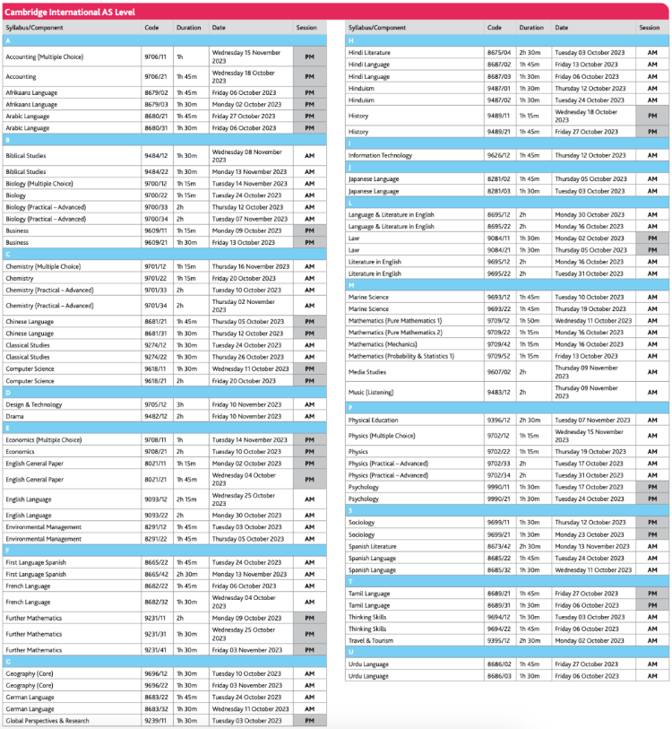 2023年A-level/IGCSE秋季报名及考试时间汇总！