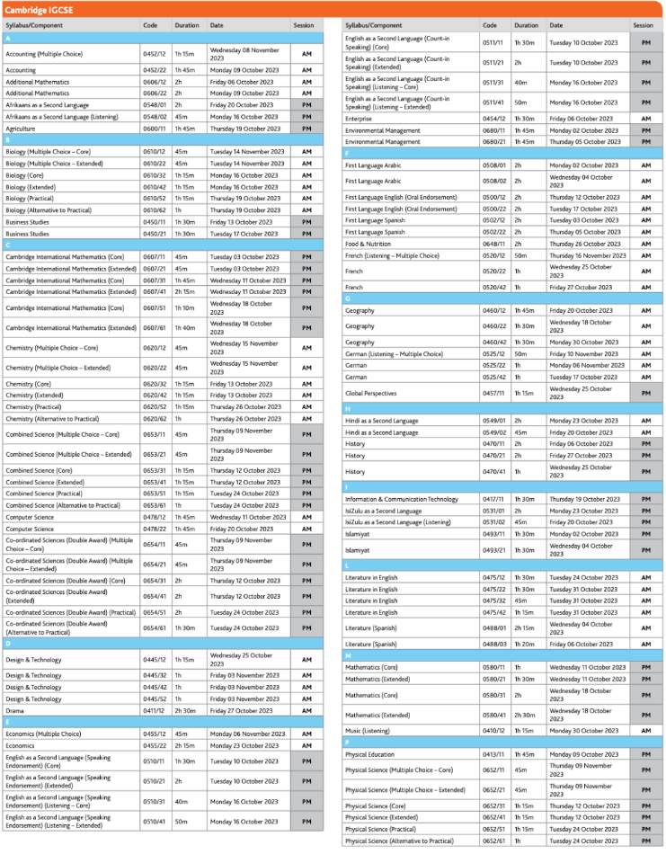 2023年A-level/IGCSE秋季报名及考试时间汇总！