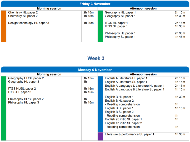2023年11月IB考试各科时间安排表汇总！