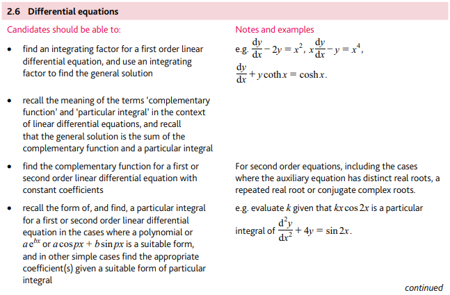 CIE A-level进阶数学FP2考试内容有哪些？