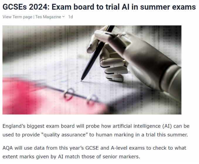 2024年GCSE/A-level夏考AQA考试局将试行AI阅卷！