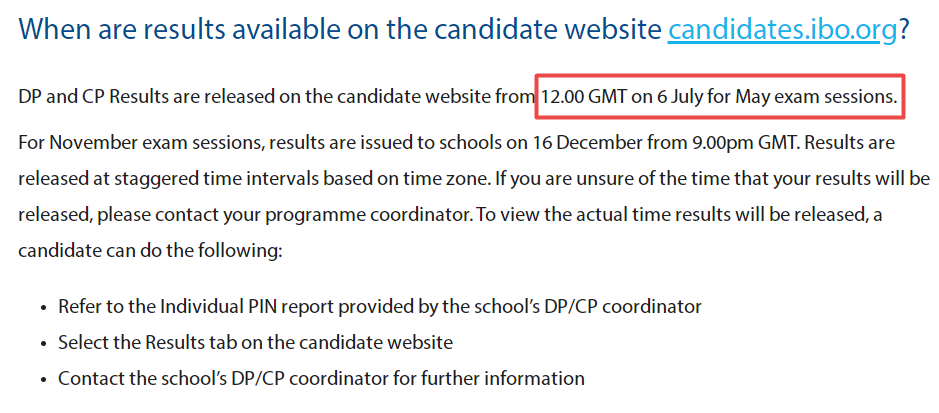 2024年IB考试成绩公布时间是什么时候？