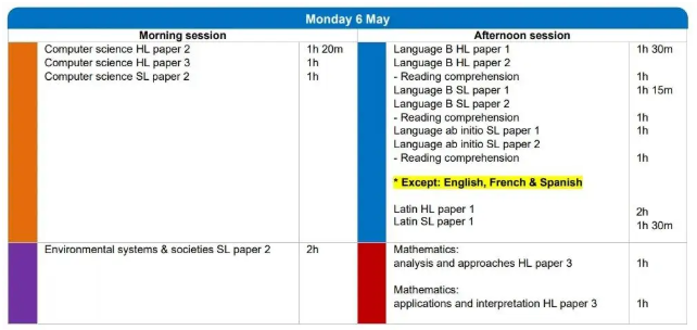 2024年IB数学paper3考试时间