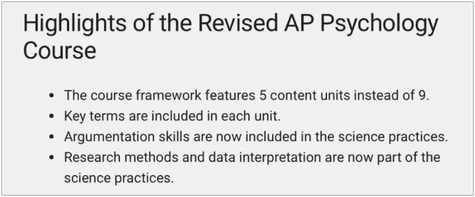 2024年AP心理学新大纲改版！新考纲变化速看！