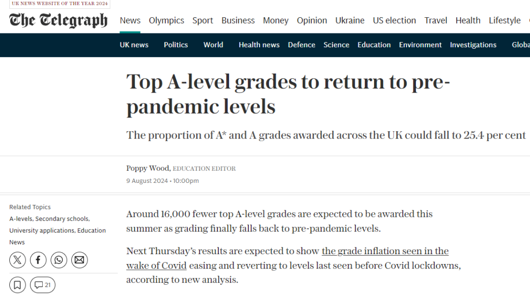 A-level压分A/A*率暴跌，英国大学降分录取！